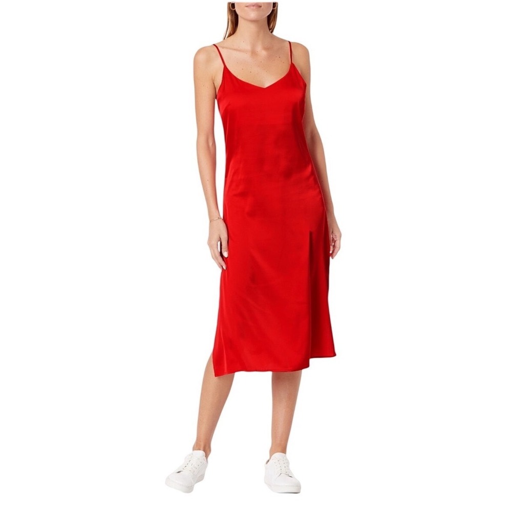 NWT The Drop Red Slip Dress Size XXL Satin Midi Spaghetti Strap Party